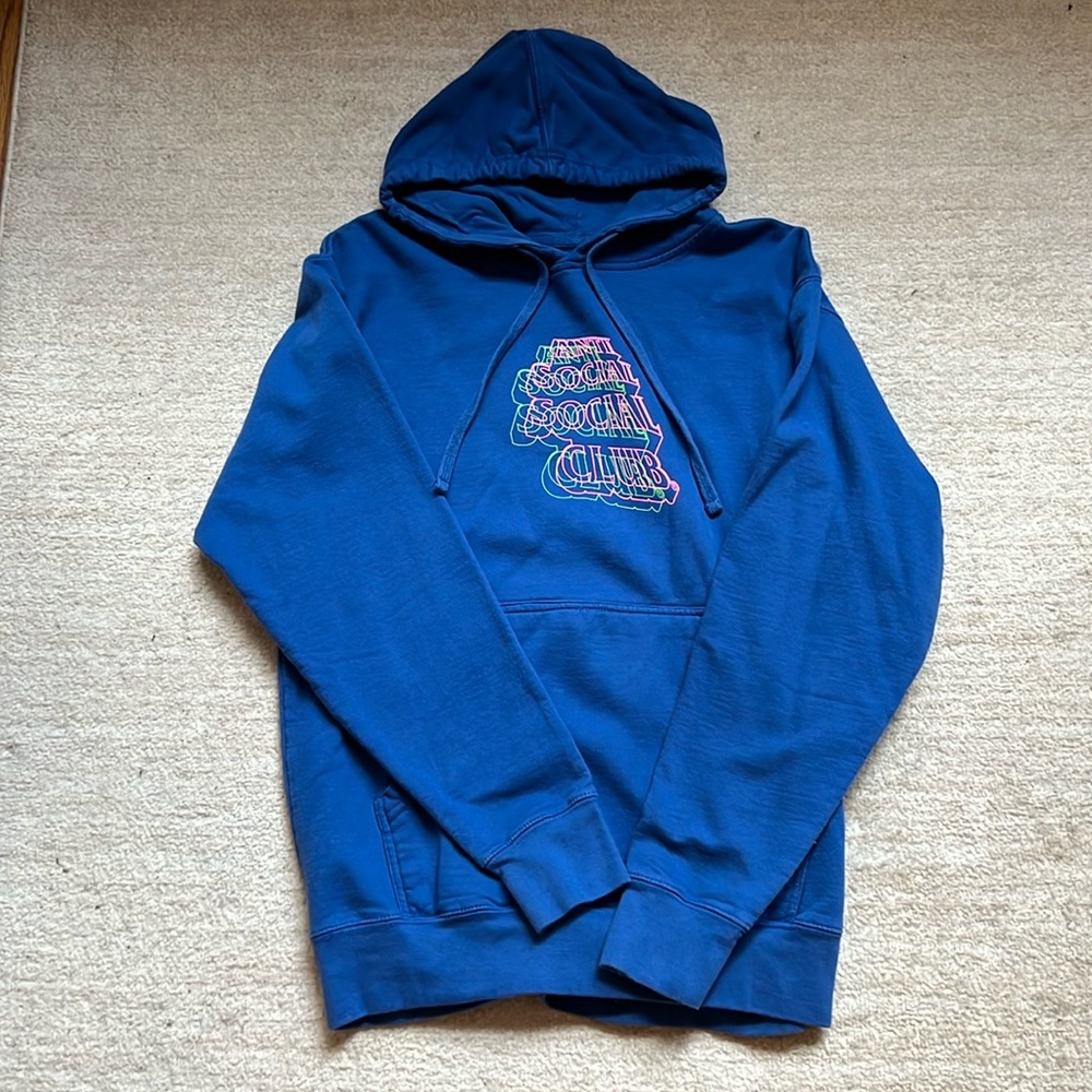 Anti Social Social Club Neon Lights and A Lot of Rain Hoodie Medium